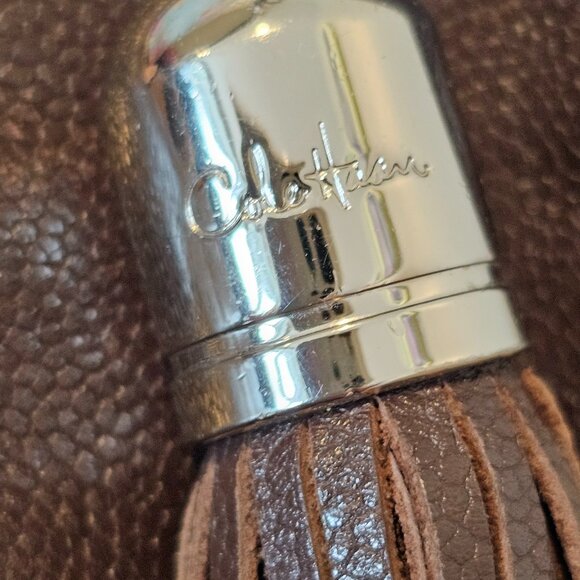 Cole Haan Crescent Hobo Chocolate Brown Pebbled Leather Silver hardware Tassel - Picture 6 of 11